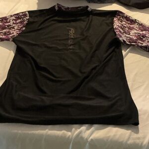 Black and Purple Camo Sleeve Shirt